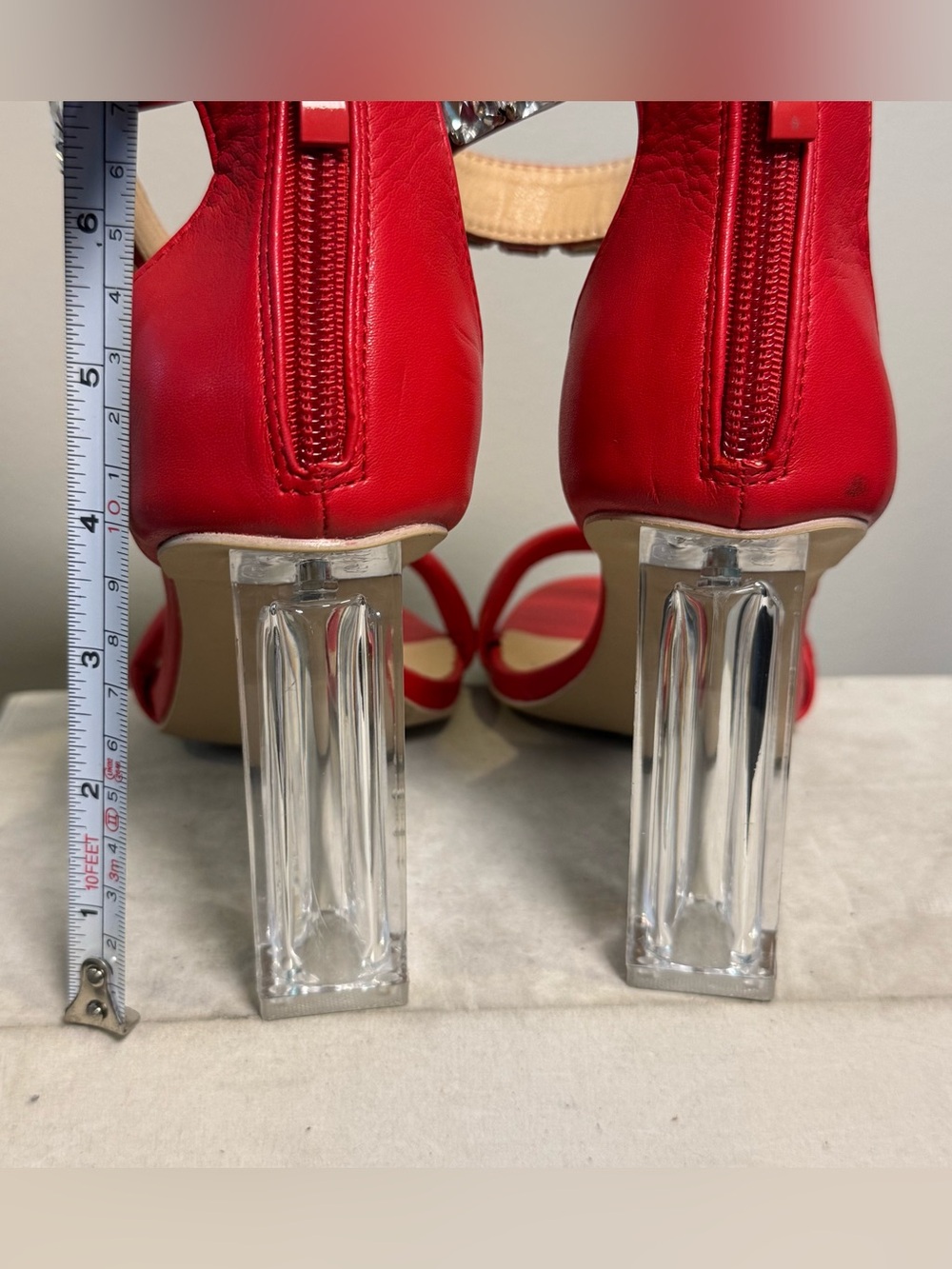 Rampage Red Crystal-Ankle Block Heels , size 9, NWOT - Picture 7 of 8
